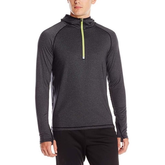 Prana Quarter Zip Breaker charcoal Gray Hooded sweatshirt - Picture 2 of 11